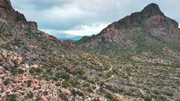 Vista Dramática Picos Cordilheira Tucson Arizona Eua Tiro Aéreo — Vídeo de Stock