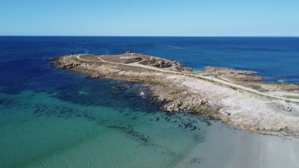 Point Torche Bretanii Francji Doskonale Nakręcony Dronem Słoneczna Pogoda — Wideo stockowe