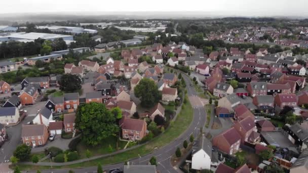 Drone Skott Brittiska Hem Våt Dag Bury Edmunds Suffolk — Stockvideo