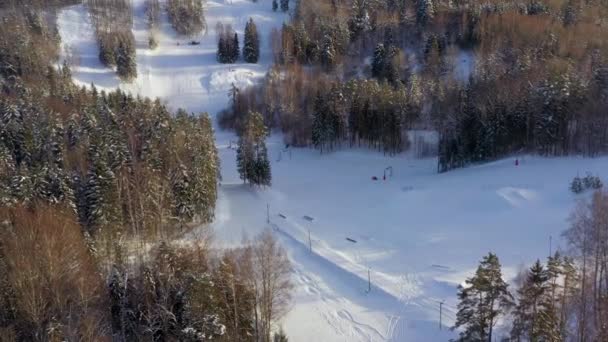 Drone Shot Small Snowy Winter Kytiorg Estonia Located Vrumaa Winter — Stock Video