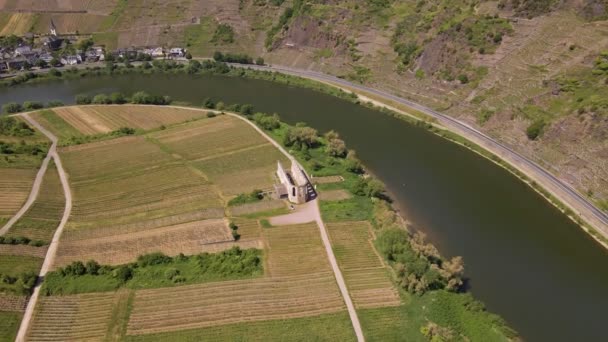 Letecká Dolly Pan Dolů Při Pohledu Kloster Ruine Stuben Ruins — Stock video