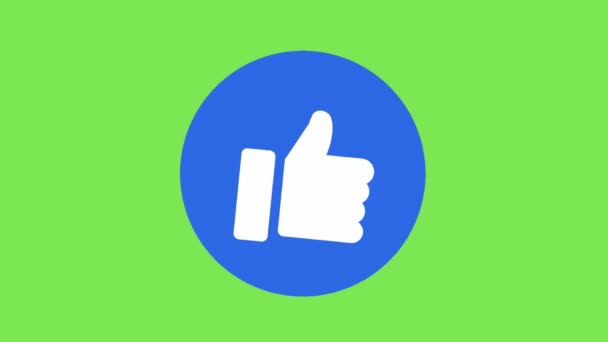 Facebook Button Animation Green Screen — стокове відео