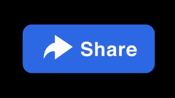 Facebook Share Button Social Media Animation Black Screen — стокове відео