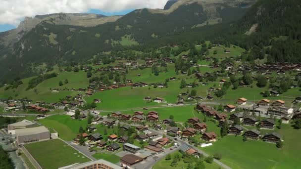 Vue Aérienne Terminal Grindelwald Côté Campagne — Video