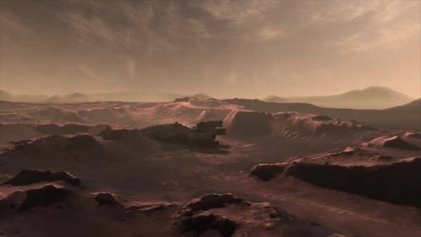Rendimento Cinematografico Cgi Alta Qualità Una Scena Paesaggistica Marte Sorvolare — Video Stock