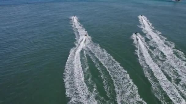 Вид Воздуха Гонки Реактивных Самолетов Море Пляжу Летиция Фингал Хед — стоковое видео