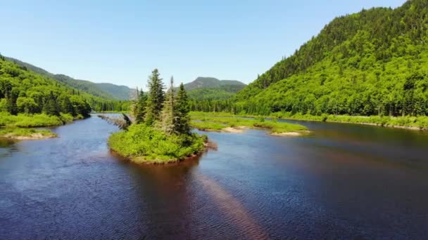 Floden Rinner Genom Jacques Cartier National Park Quebec — Stockvideo