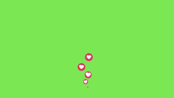 Facebook Live Hearts Social Media Animation Green Screen — стокове відео
