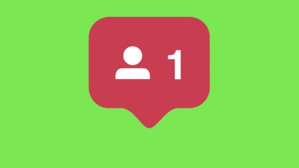 Instagram Слідкуйте Сповіщенням Соціальні Медіа Анімація Зелений Екран — стокове відео