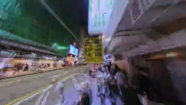 Hiperlapso Nocturno Pov Shot Caminando Calle Mong Kok Sai Yeung — Vídeo de stock