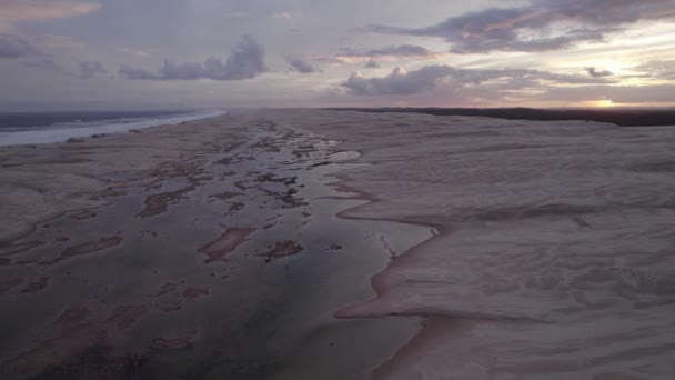 2018 Scenic View Stockton Sane Dunes Beach Sunset Hunter River — 비디오