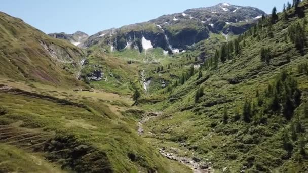 Corrente Glacial Com Breithorn Wetterlucke Picos Vale Lauterbrunnental Hineres Cordilheira — Vídeo de Stock
