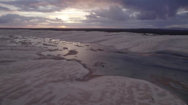 Atmospheric Landscape Stockton Sane Dunes Beach Sunset New South Wales — 비디오