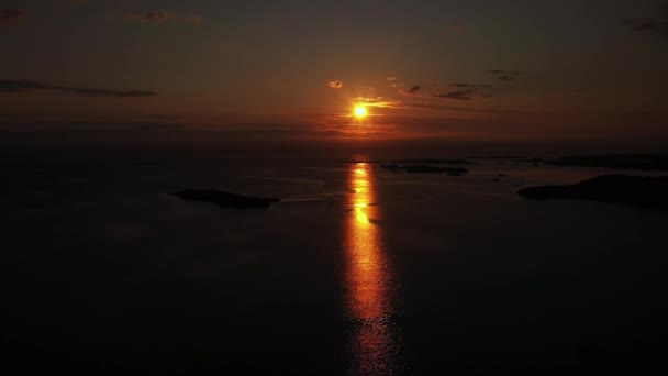 Vista Aerea Che Domina Isole Silhouette Sulla Costa Della Norvegia — Video Stock