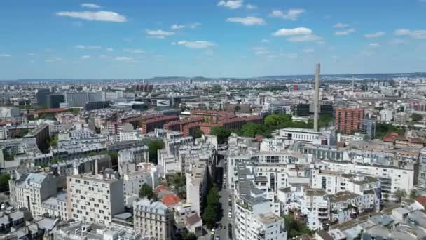 Paříž Okres Nebo 17Me Arrondissement Francie Letecký Posun Vpřed — Stock video