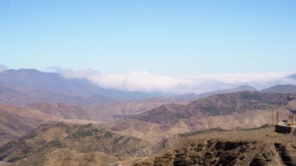 Filmagem Vista Panorâmica Para Montanha Atlas Marrocos Norte África — Vídeo de Stock