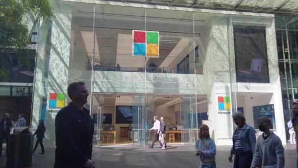 Iconic Microsoft Experience Centre Pitt Street Mall Sydney Cbd New — Stock video