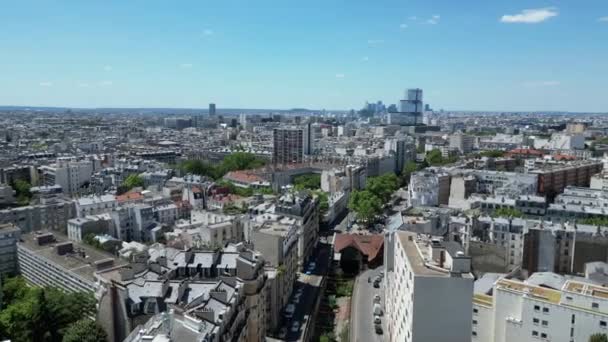 Parigi Città Con Corte Giudiziaria Sullo Sfondo Francia Aereo Drone — Video Stock