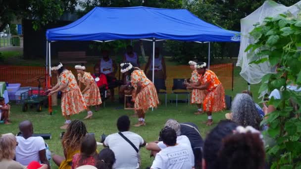 Indigenous Yugambeh Tribe Dancing Afrekete Celebration Festival Del Día Australia — Vídeo de stock