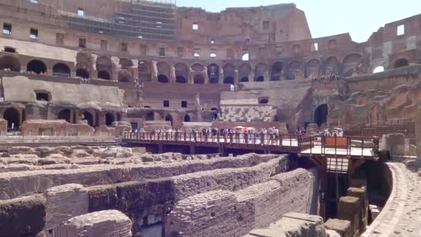 Restos Mais Famoso Coliseu Mundo Sítio Arqueológico Império Romano — Vídeo de Stock