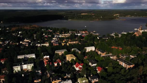 Vista Aerea Sul Paesaggio Urbano Naantali Mattina Estate Aland Finlandia — Video Stock