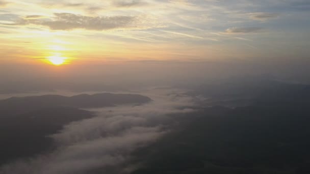 Високогірний Панорамний Вид Захід Сонця — стокове відео