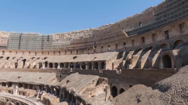 Pohled Interiér Kolosea Římě Aréna Pro Gladiátorské Boje Římské Říše — Stock video