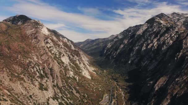 Rising Drone Shot Little Cottonwood Canyon Salt Lake City Utah — Stock Video