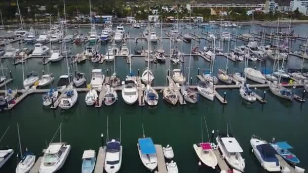 Aerial Boat Marina Mexico — Stock Video