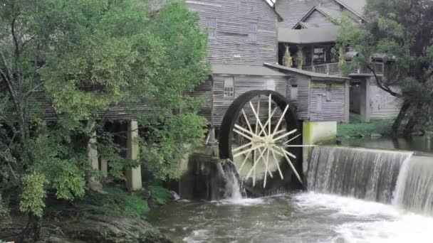 Water Wheel Old Grist Mill Pigeon Forge Tennessee — Stock Video