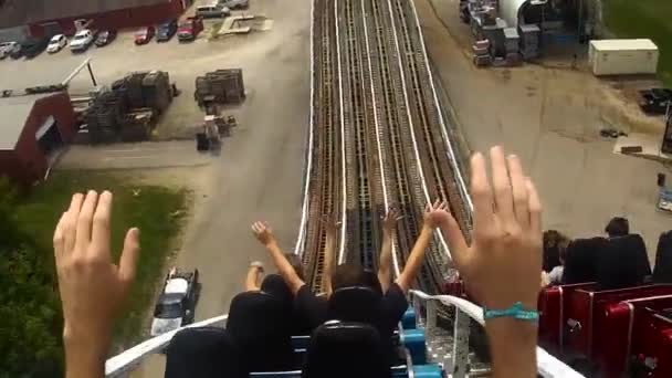 Roller Coaster Pov Στη Διαδρομή Φορτηγά — Αρχείο Βίντεο