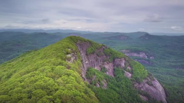 Volando Sobre Whiteside Mountain Carolina Del Norte — Vídeos de Stock
