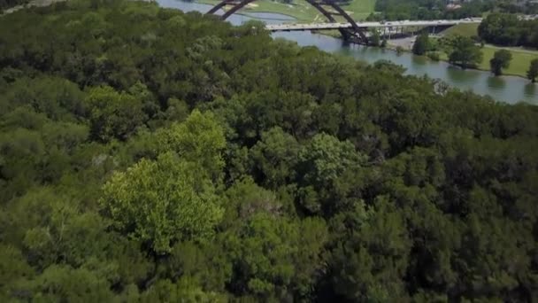 Révélation Aérienne Pont Pennybacker Lac Austin Austin Texas — Video