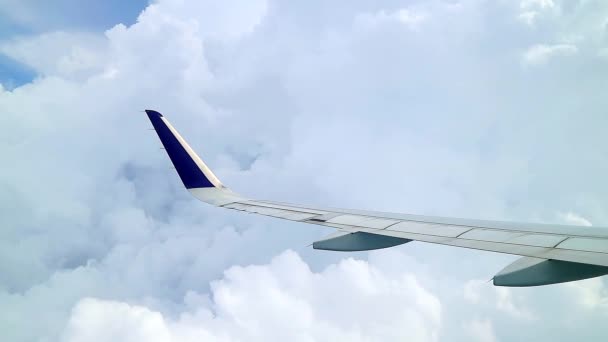 Himmlische Wolken Blick Aus Dem Fenster Eines Verkehrsflugzeugs — Stockvideo