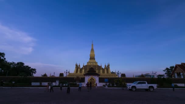 Wat Que Luang Hora Dorada Lapso Tiempo Través Iluminación — Vídeo de stock