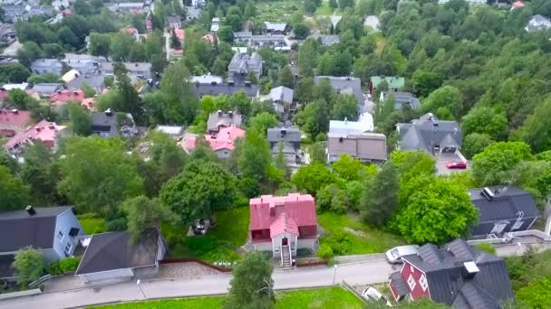 Drone Sobrevoando Pispala Área Habitacional Tampere Finlândia Pispala Uma Localização — Vídeo de Stock