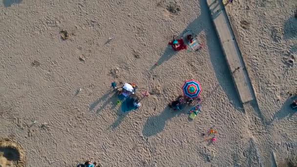 Bonita Vista Del Dron Sobre Playa — Vídeos de Stock