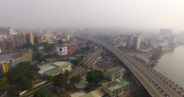 Ilha Lagos Com Vista Para Eixo Obalende Estrada Ring — Vídeo de Stock