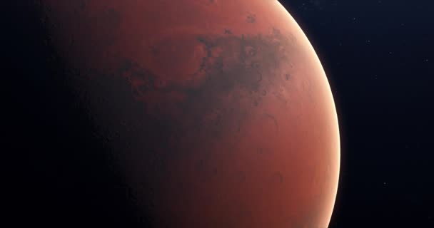 Exploring Red Planet Mars Surface Space High Detailed Realistic Rendered — Stock Video