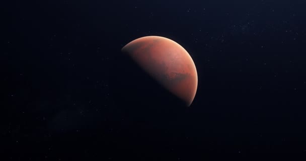 Podróż Czerwoną Planetę Mars Kosmosie Mars Obraca Się Swojej Osi — Wideo stockowe