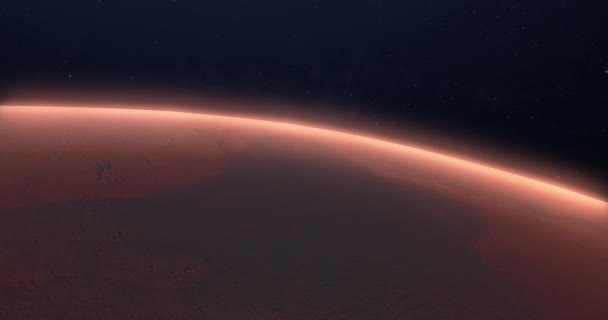 Zwiedzanie Czerwonej Planety Powierzchni Marsa Kosmosie Wysoce Szczegółowa Realistyczna Animacja — Wideo stockowe