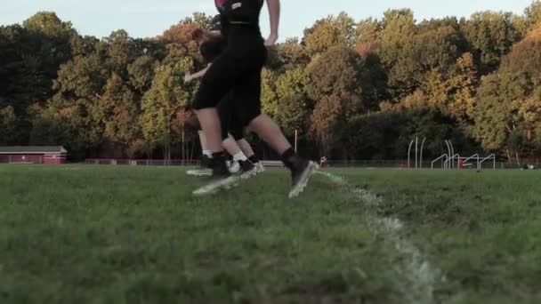 Slow Motions Football Drill Back Peddle — Stockvideo