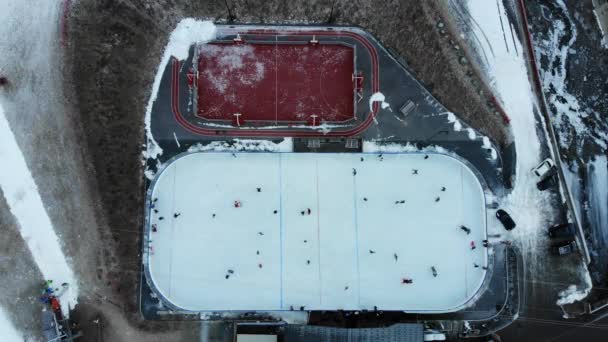 Статичне Відео Рингу Зимовий Час Зняте Дроном Джі — стокове відео