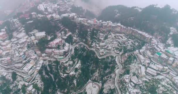 Mussoori Uttarakhand Hindistan Daki Güzel Bir Tepe Istasyonu Hava Kar — Stok video