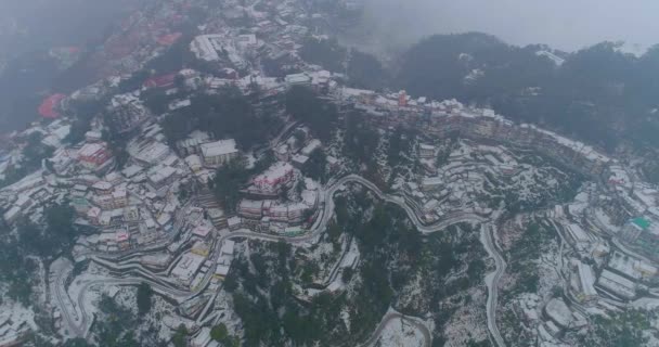 Queen Hills Popular Hill Station Uttarakhand India Mussoorie Chute Neige — Video