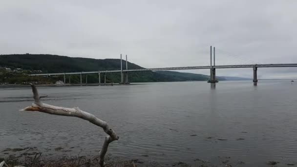 Kessock Bridge Schwenken Zeitraffer — Stockvideo