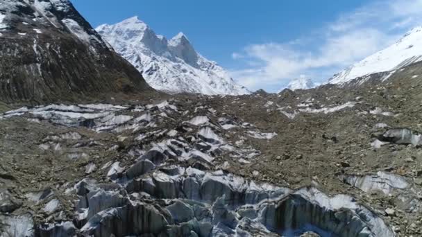 Gomukh Gaumukh Uttarakhand Indiagomukh Είναι Τέρμα Ρύγχος Του Παγετώνα Gangotri — Αρχείο Βίντεο