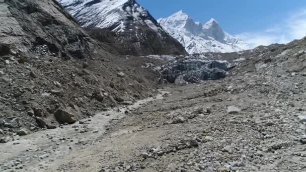 Bela Vista Gomukh Gaumukh Uttarakhand Índiagomukh Término Focinho Glaciar Gangotri — Vídeo de Stock