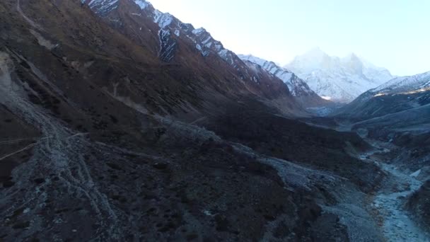 Ana Gangotri Uttarakhand Hindistan Yaklaşık Uzaklıktaki Bhojbasa Nın Geriye Doğru — Stok video