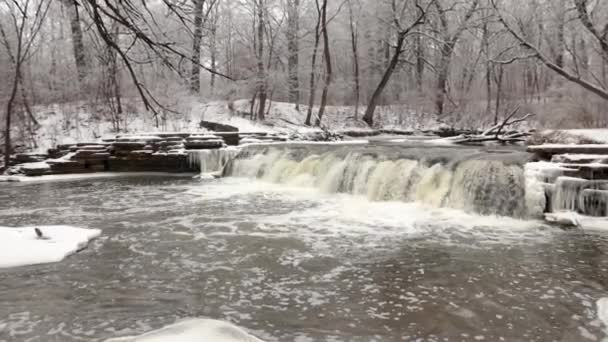 Zoom Lento Uma Pequena Cachoeira Rio Como Encontrado Natureza Está — Vídeo de Stock